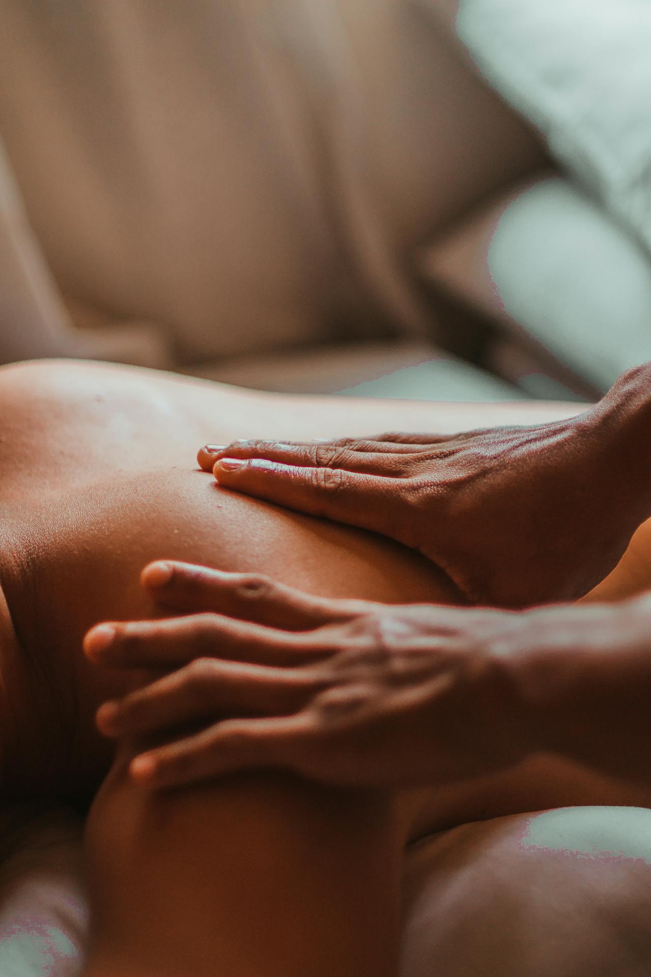 Professional massage therapy in action